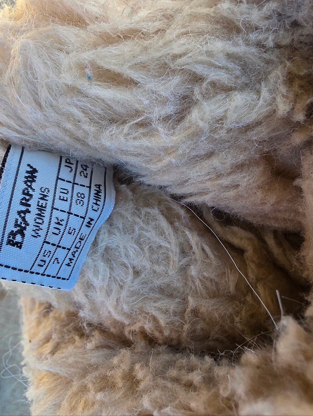 BearPaw Boetis ll Real White Lamb Fur Wool Lined Boots Womens Size 7 - Picture 10 of 15